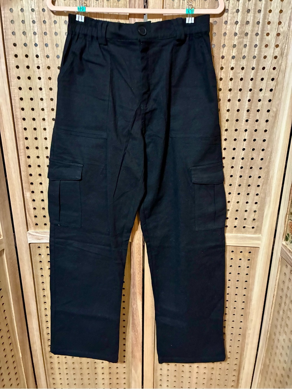 Lepunuo’s Black Cargo Pants - Classic Utility Style Size L